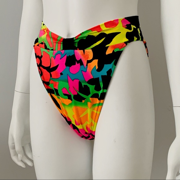 Authentic Original Vintage Style Other - Vintage 80s neon high legs & waist bikini bottom🔥
